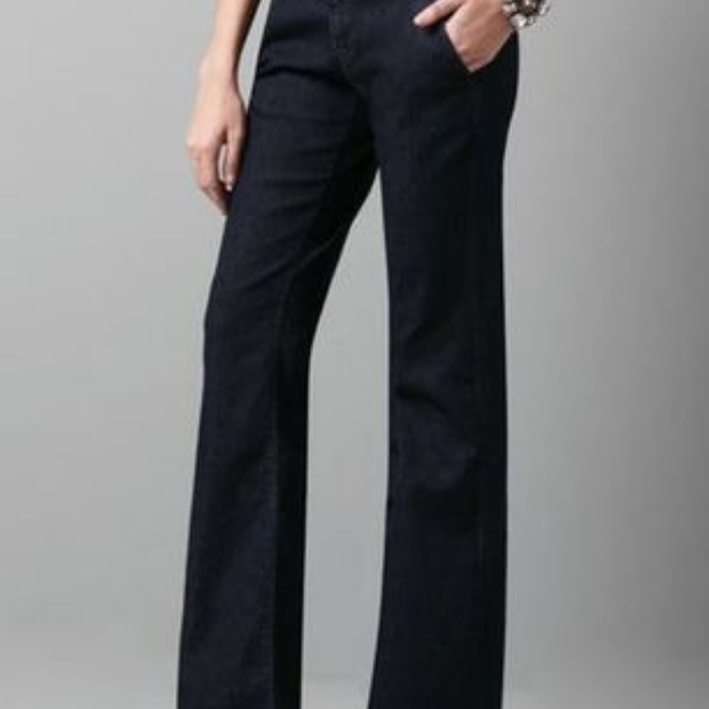 Wide leg jean trousers